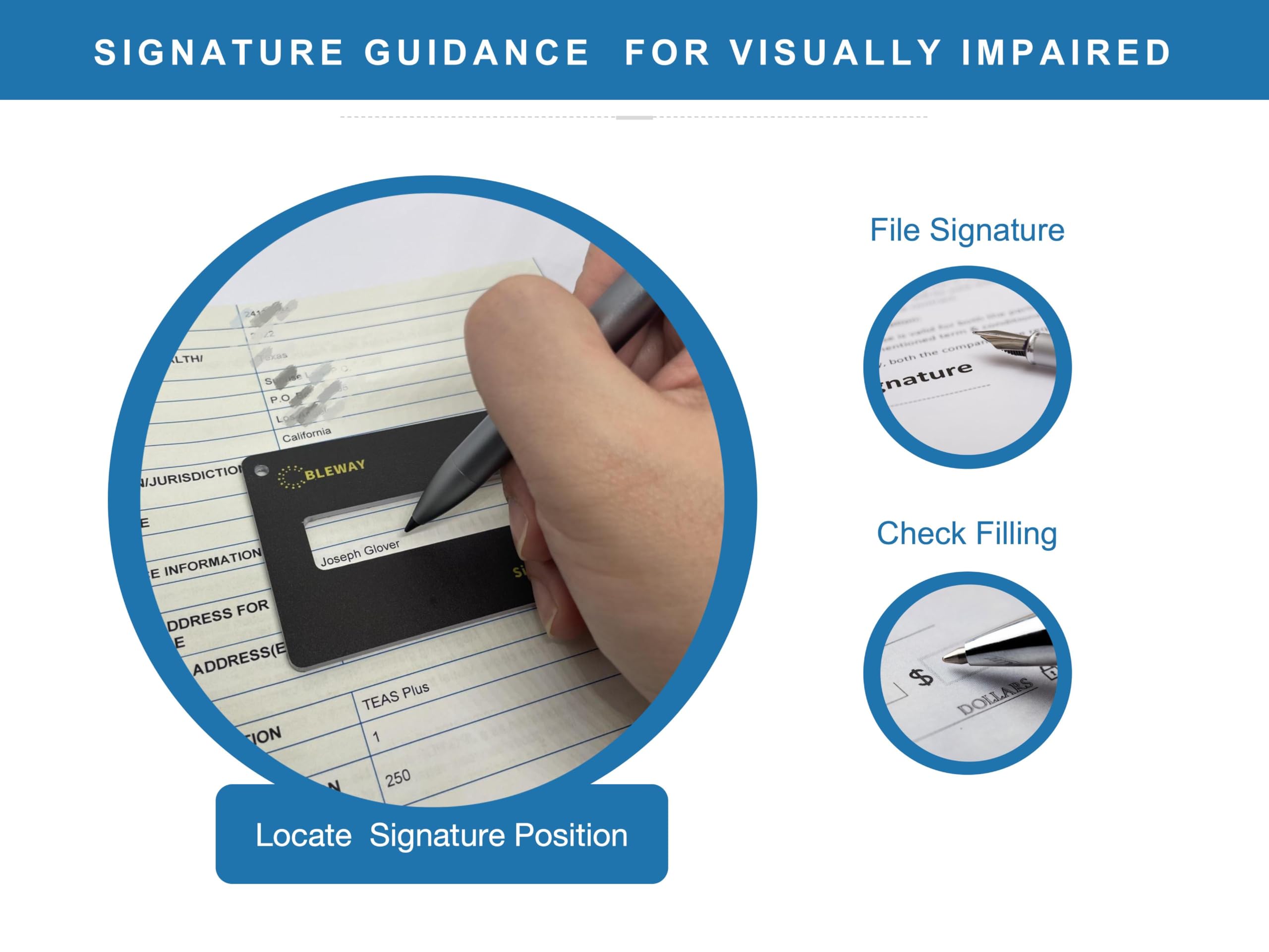 Signature Guide Card for Visually Impaired