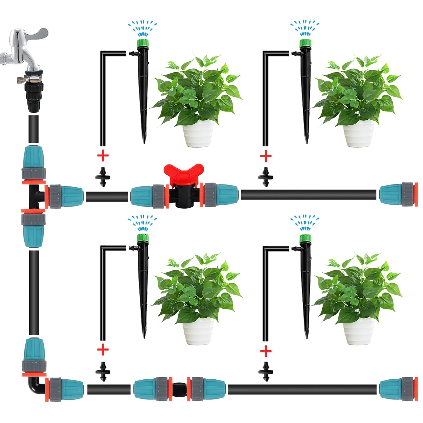 20 Pezzi Connettori per Irrigazione, 16 MM Connettore per Rubinetto da Giardino Filettatura Femmina G1/2 Connettore Dritto Raccordi per Tubi Irrigazione per Sistemi di Irrigazione a Goccia