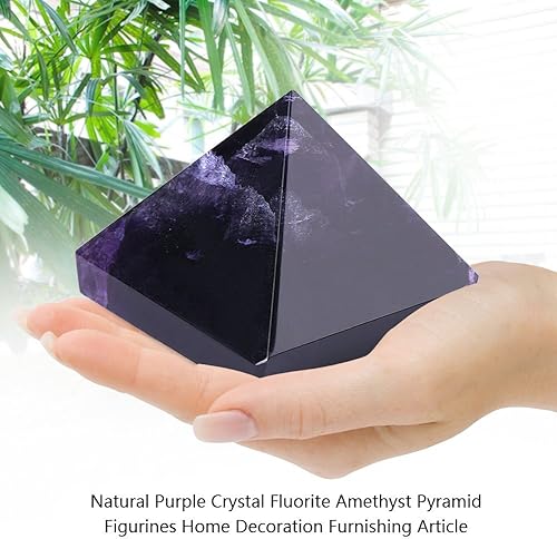 Miniatura 3 de Diyeeni Pirámide de amatista, pirámide de cristal con buena fortuna, pisapapeles, artesanía de la pirámide del antiguo Egipto para