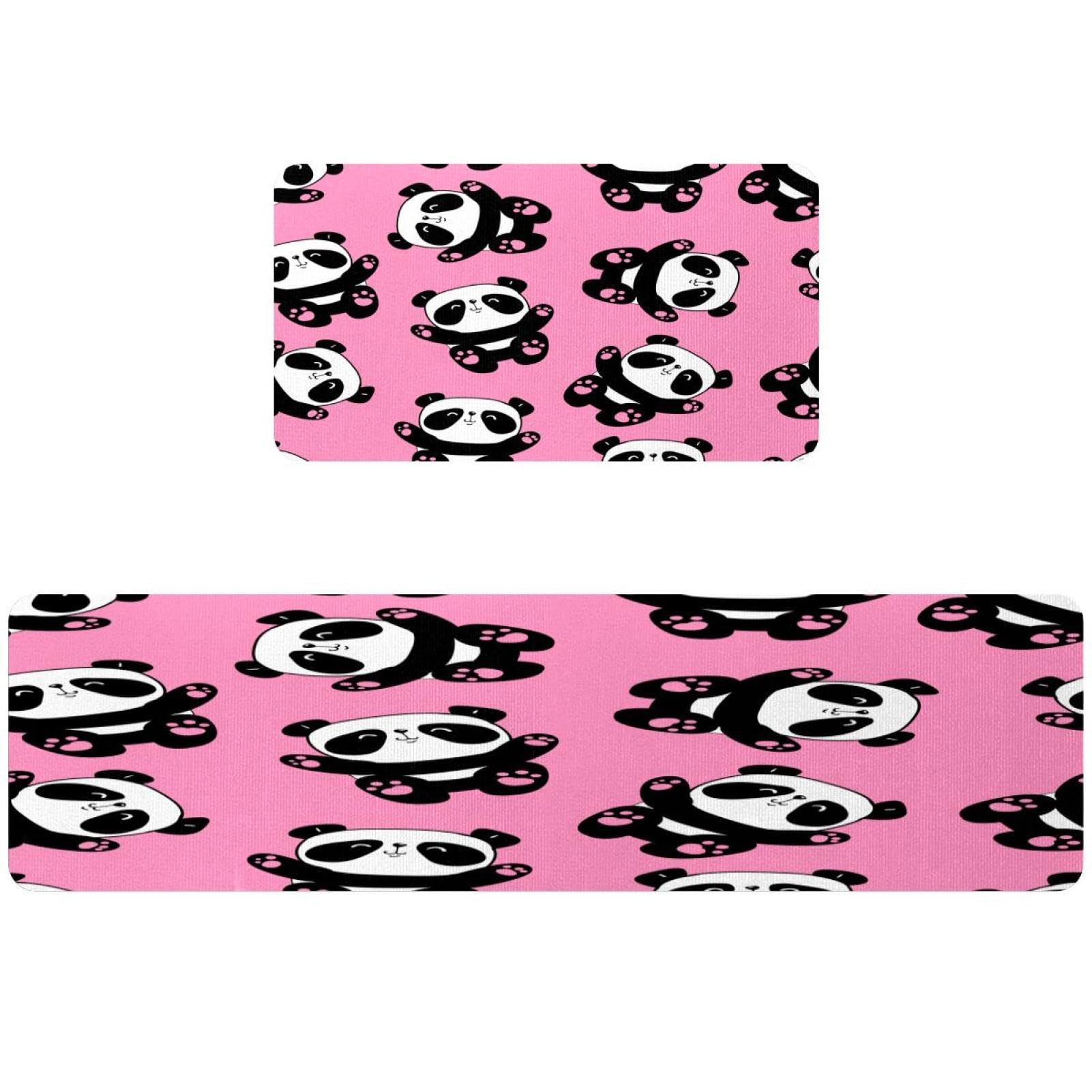 Tapis de cuisine panda pour une buanderie ou un couloir accueillant