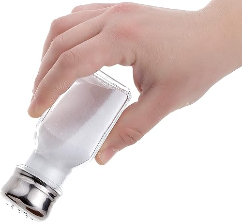 Miniatura 9 de Juego de salero y pimentero, diseño transparente para el hogar y la cocina con tapas de acero inoxidable