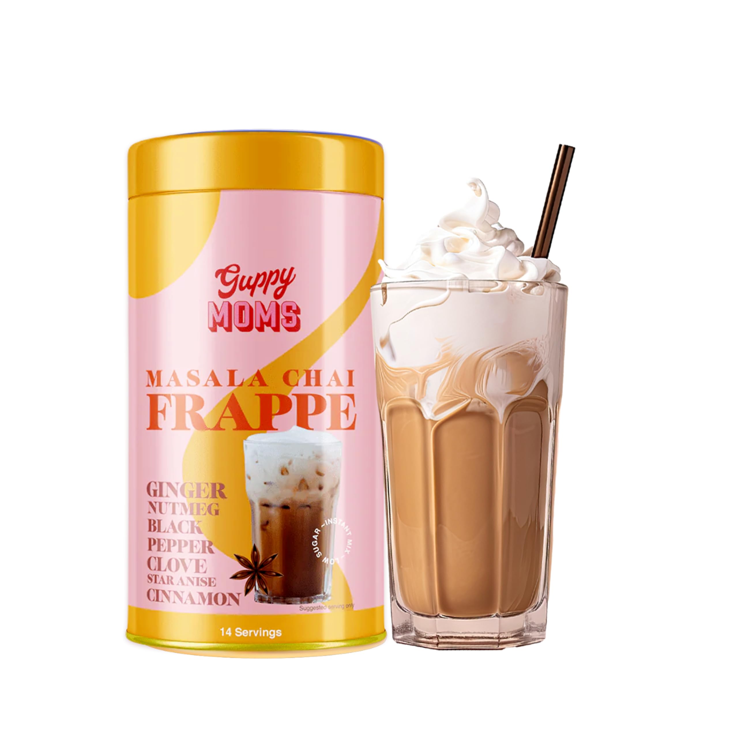 Guppy Moms Masala Chai Frappe | Infused with Ginger, Black Pepper, Nutmeg & Aromatic Masala Granules | 200g Premix Masala Flavor Frappe Tea (B0BPJWH6QW) Amazon Price History, Amazon Price Tracker