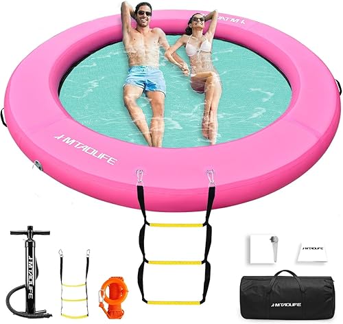 Hamaca inflable de agua, muelle flotante, anillo flotante redondo, hamaca flotante inflable para lago, barco, piscina, océano, hamaca flotante