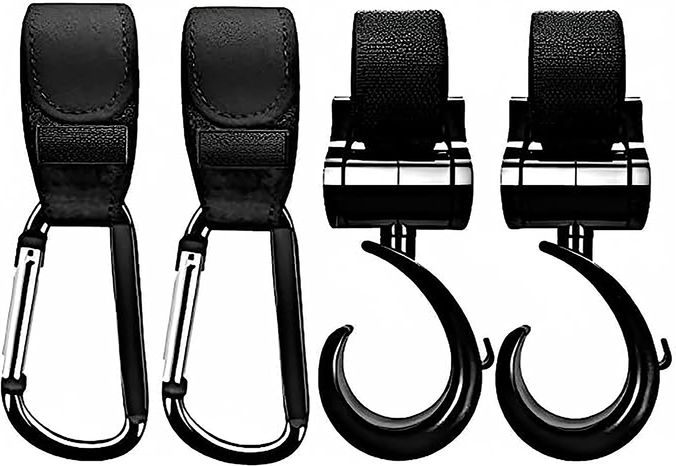 Baby Stroller Hooks for Hanging Diaper Bags – Mommy Bag and Convenient Stroller Accessories Organizer Hook Clips - Strollers Pushchair Buggy – Pack of 4