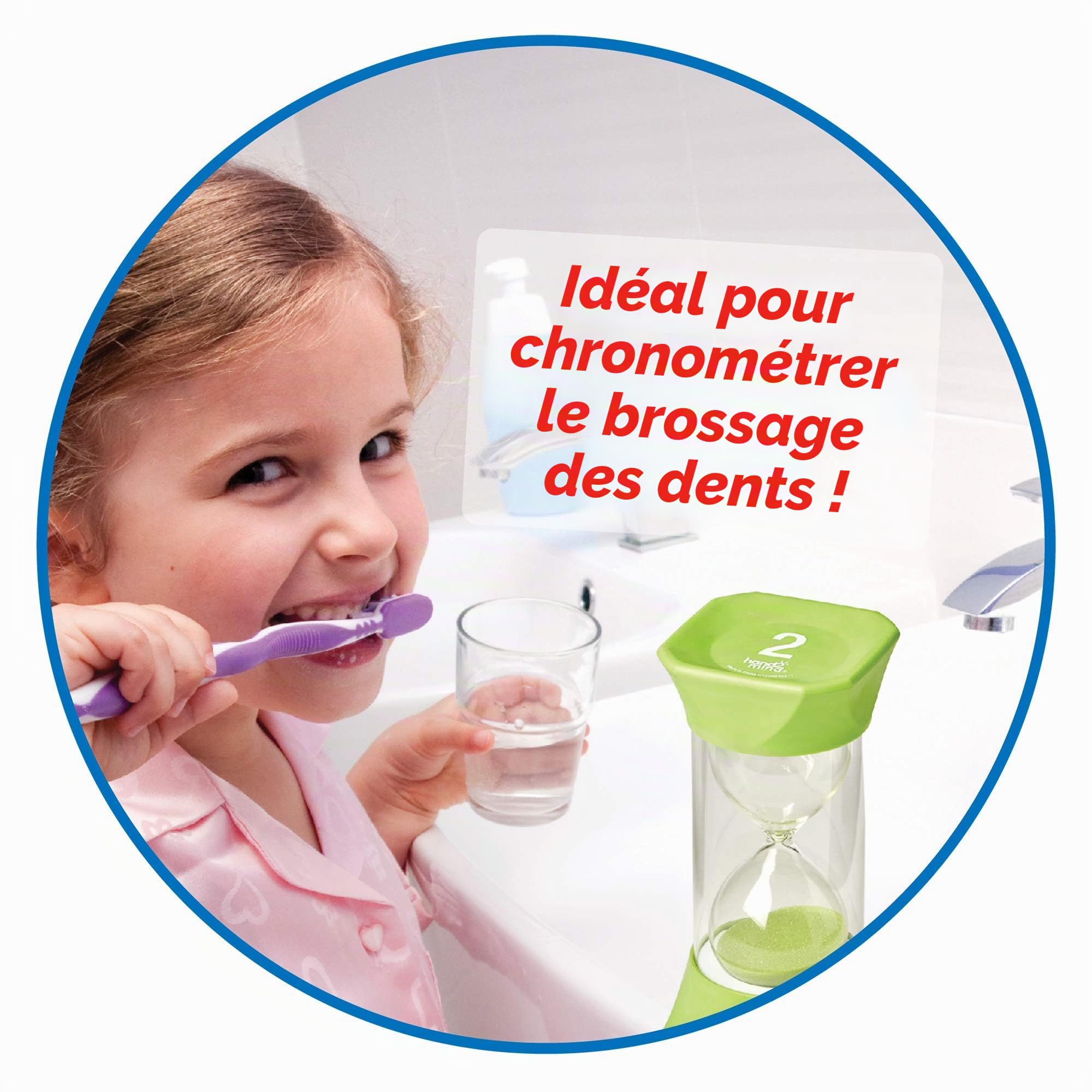 Learning Resources Lot de 4 sabliers géants de 1, 2, 5 et 10 minutes avec capuchon en caoutchouc souple pour enfants et jeux de classe