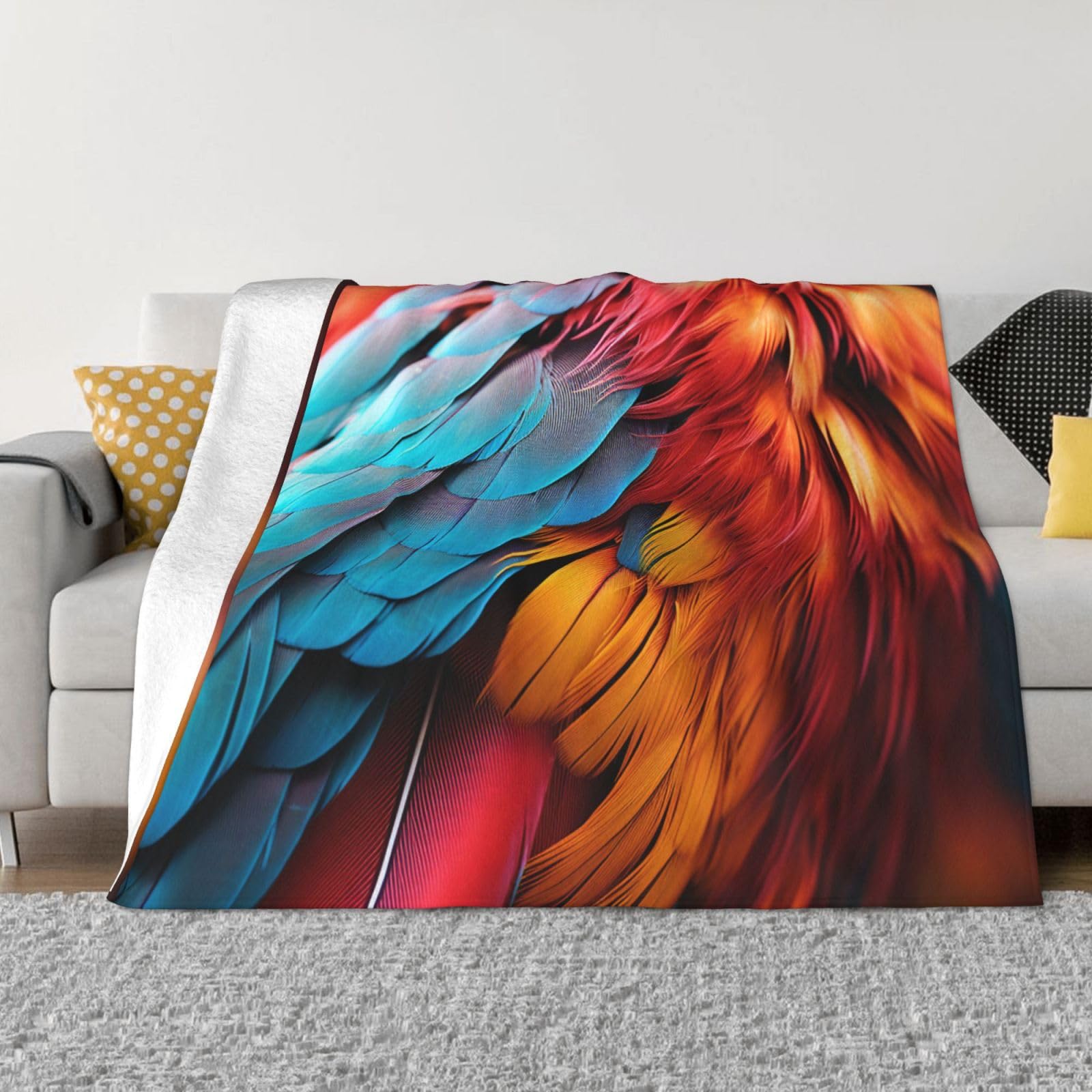 Couverture polaire en flanelle chaude et légère, jeté de lit réversible 203 x 152 cm