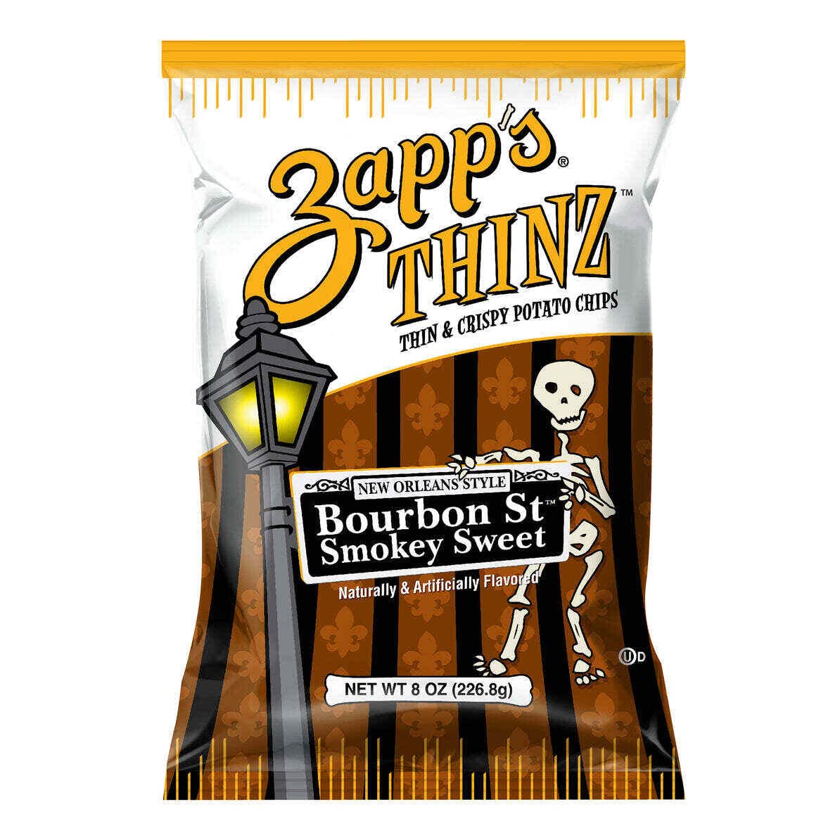 Zapp'sNew Orleans Kettle Style Thin & Crispy Bourbon Street Smokey Sweet Potato Chips, Sharing Size Bags (4-Pack)