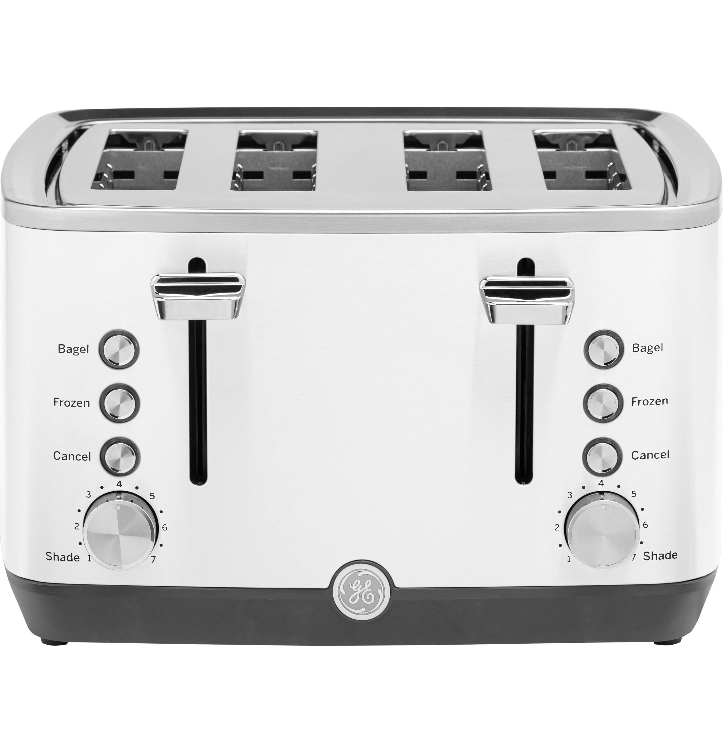 GE 4 Slice Toaster | Extra Wide Slots for Bagels, Breads, Waffles & More | 7 Shade Options | Countertop Kitchen Essentials | 1500 watt, White