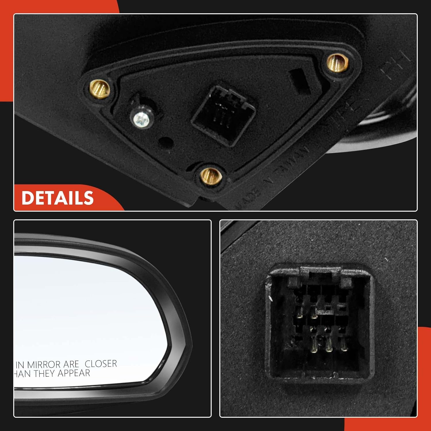 A-Premium Pair (2) Driver and Passenger Side Power Door Mirror - Compatible with Hyundai Elantra 2001-2006 - Heated, Manual Folding - Replace# 876202D520