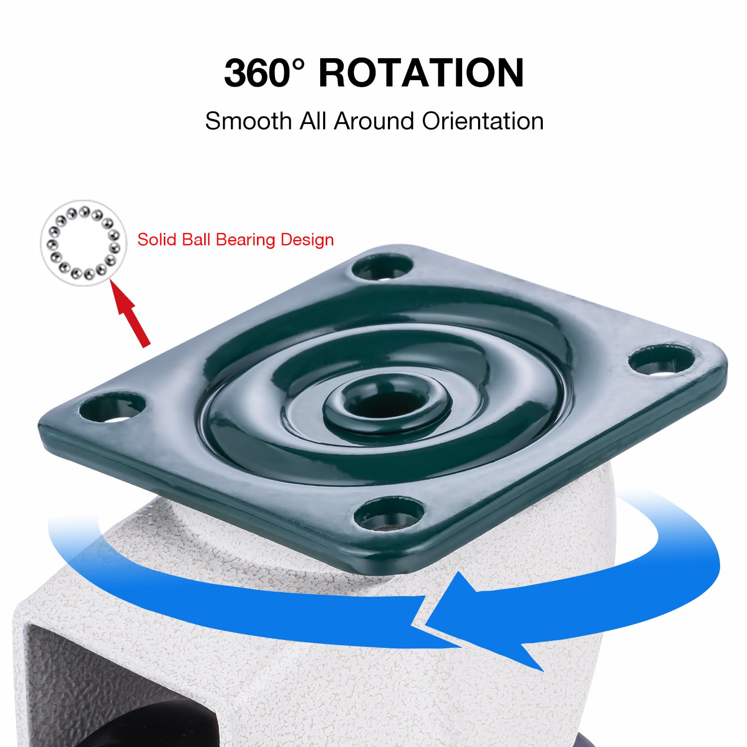 KATSU Ruedas Niveladoras 4 Piezas 550kg Carga Estática 50mm Giratorias Retráctiles Altura Ajustable