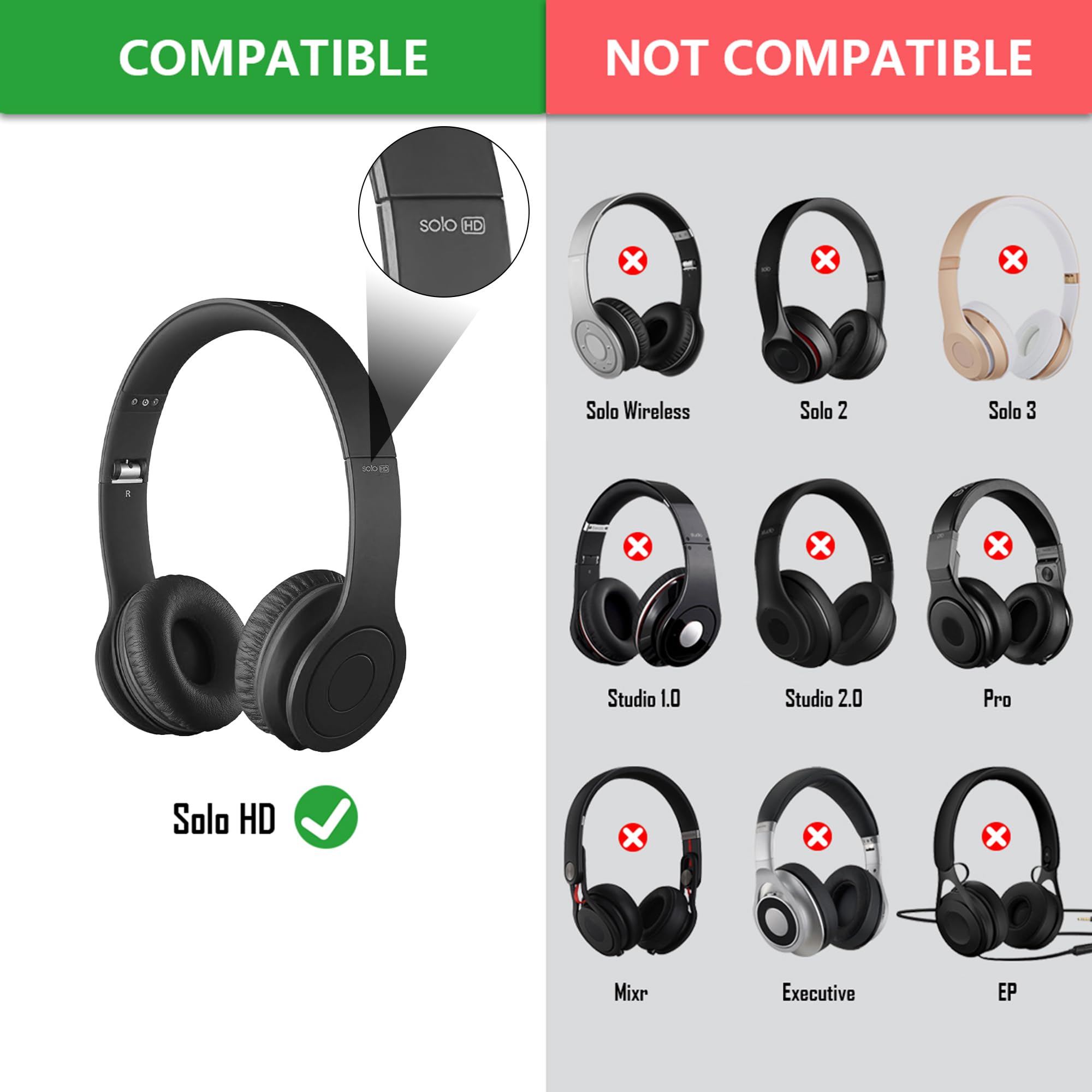 Amazon.com: Geekria QuickFit Replacement Ear Pads for Beats Solo