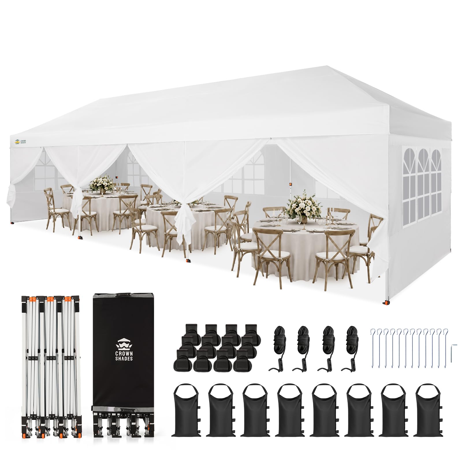 CROWN SHADES 10X30 Pop Up Canopy Tent