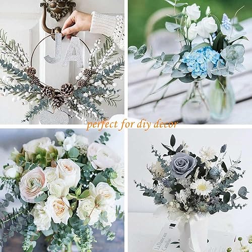 Miniatura 7 de KIRIFLY Plantas falsas de eucalipto para interiores, hojas de eucalipto para decoración de ramos, centros de mesa, arreglos florales