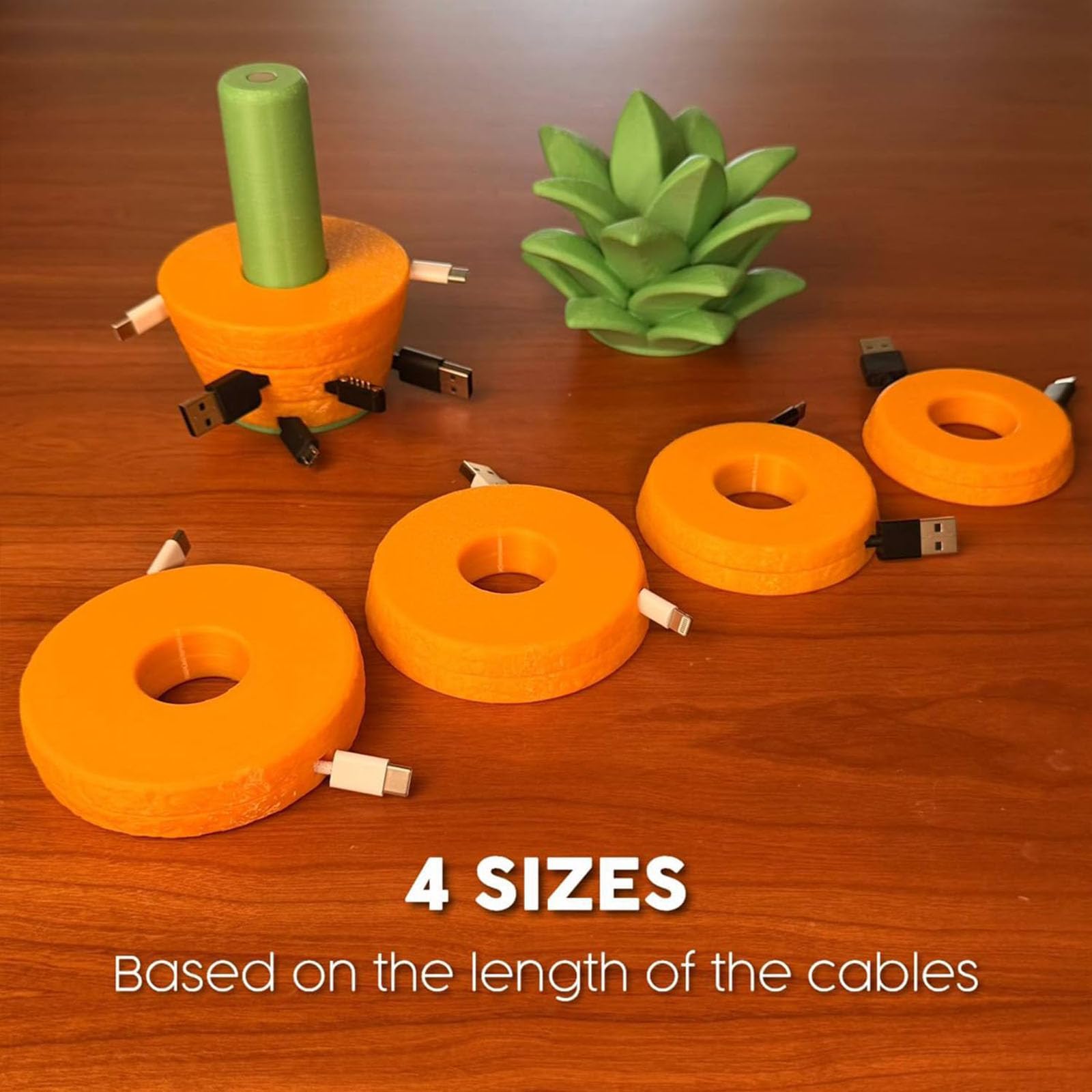 Organizzatore di cavi modulare a forma di ananas, contenitore da scrivania espandibile in 3D, con dischi avvolgicavo rimovibili di dimensioni S, M, L e XL, per gli amanti dell'ananas. (2pcs)
