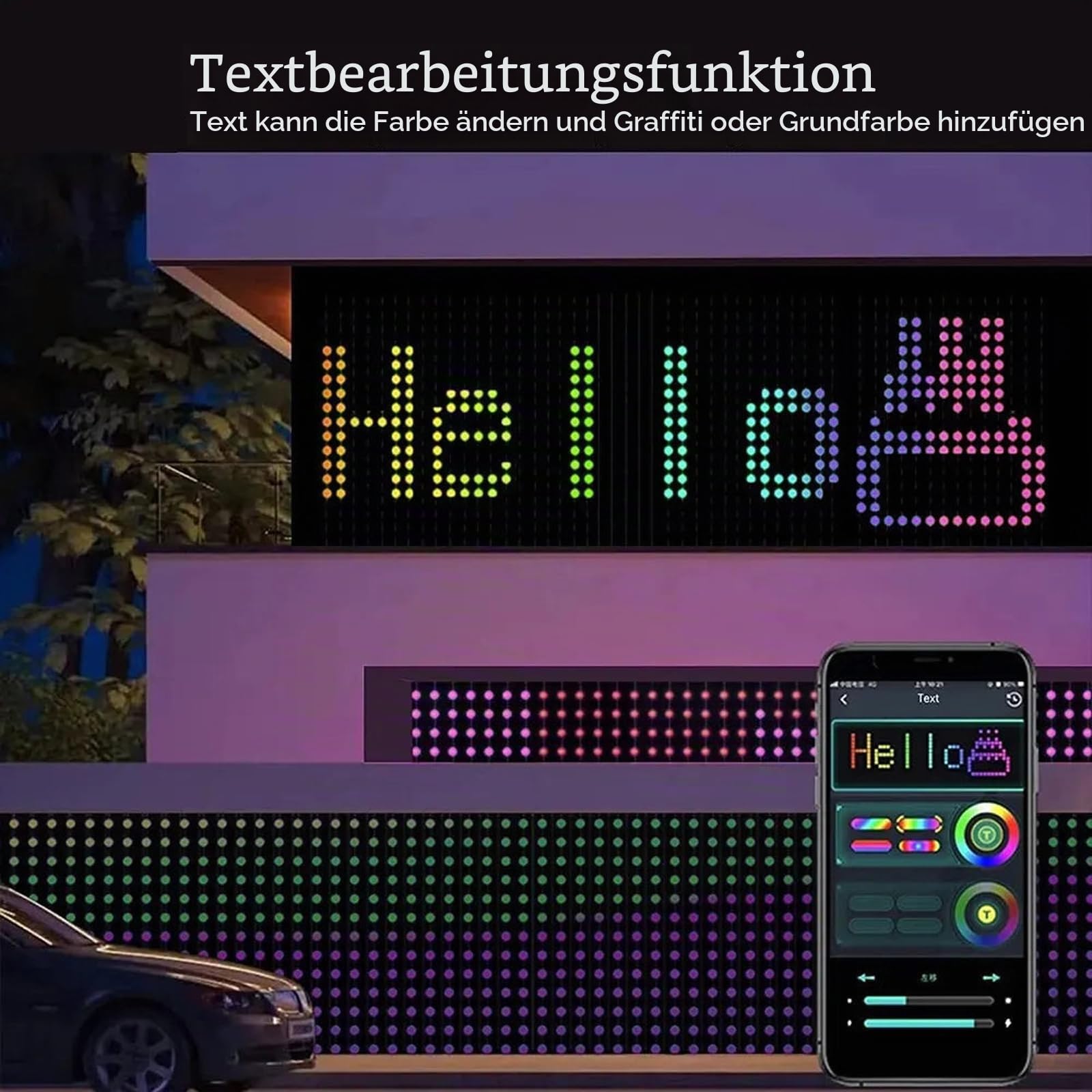 ColorWaves LED Curtain Sync Lights, Intelligente Lichterkette, Dynamische DIY Vorhang Mit Fernbedienung Und APP, RGB Party Licht Für Schlafzimmer Wand (1 * 1M)