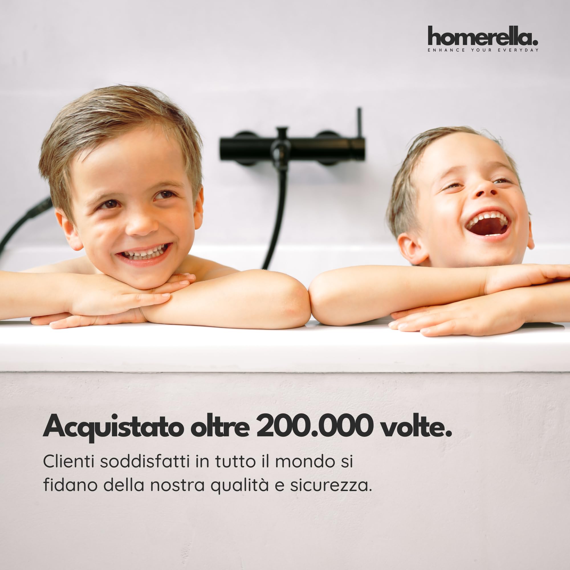 homerella® Tappetino antiscivolo vasca da bagno bambini 100 x 40 cm | Tappeto antiscivolo doccia bambini | Extra confortevole e antibatterico | INCL. GANCI (Turquoise)