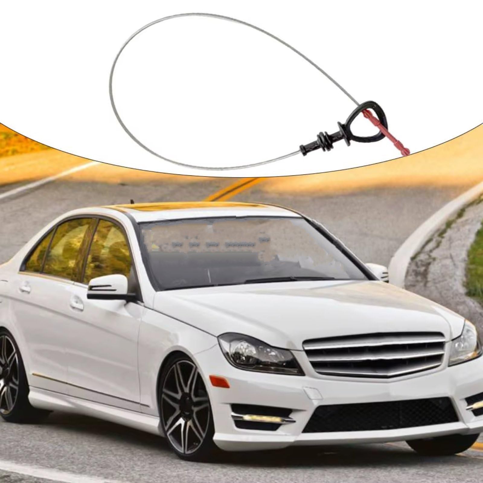 Asta di Livello Olio Motore per Mercedes-Benz C300 2013 2014, C350, E350 2012 2013 2014. Codice Ricambio: 2760100572.