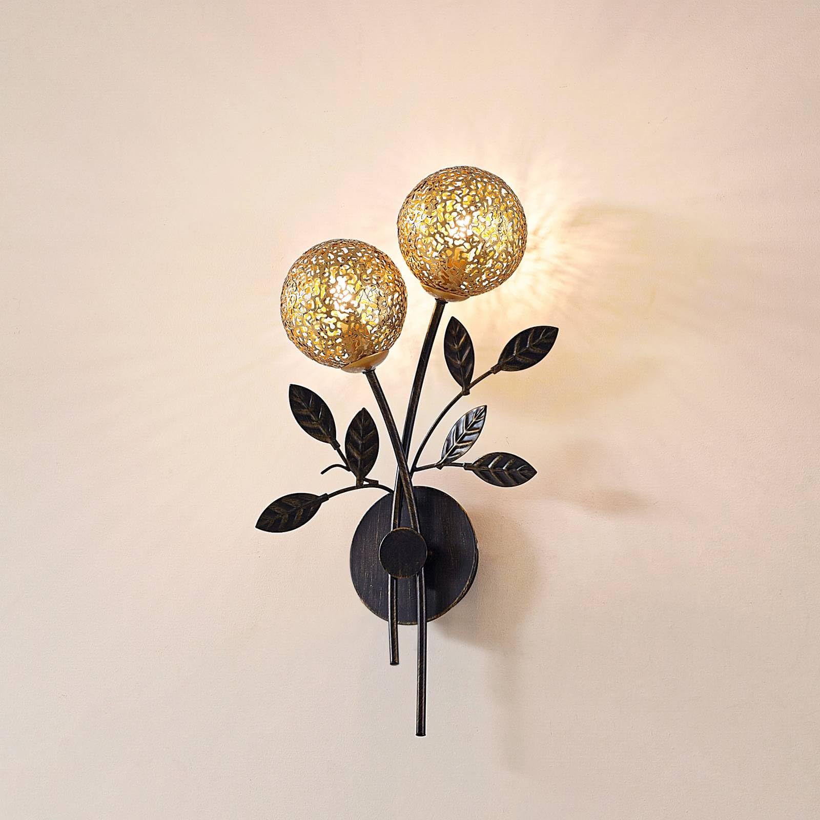 Lucande wandlamp Tavira, travertin, steen, Up/Down