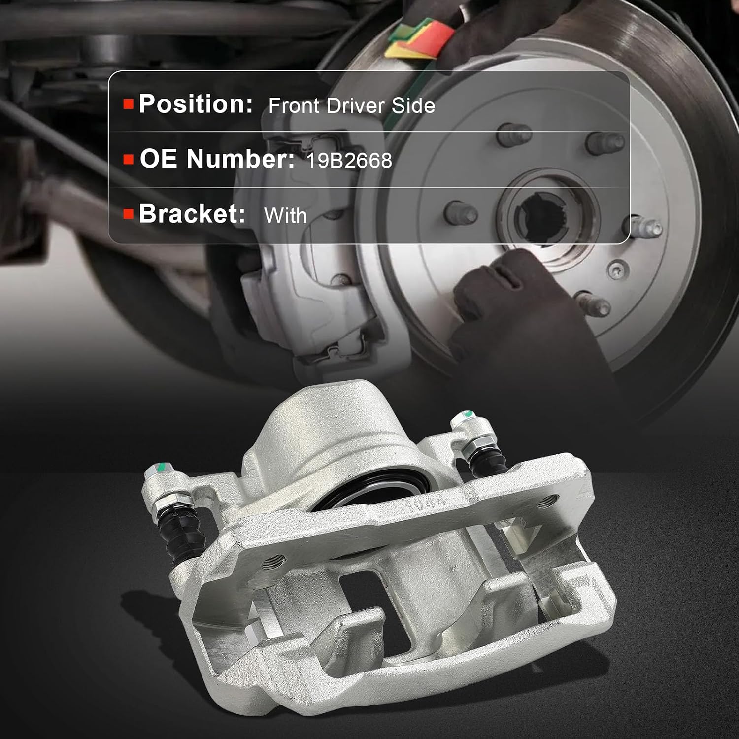 cciyu Front Left Brake Caliper Assembly w/Bracket 19B2668 2003 2004 2005 2006 2007 For Honda For Accord