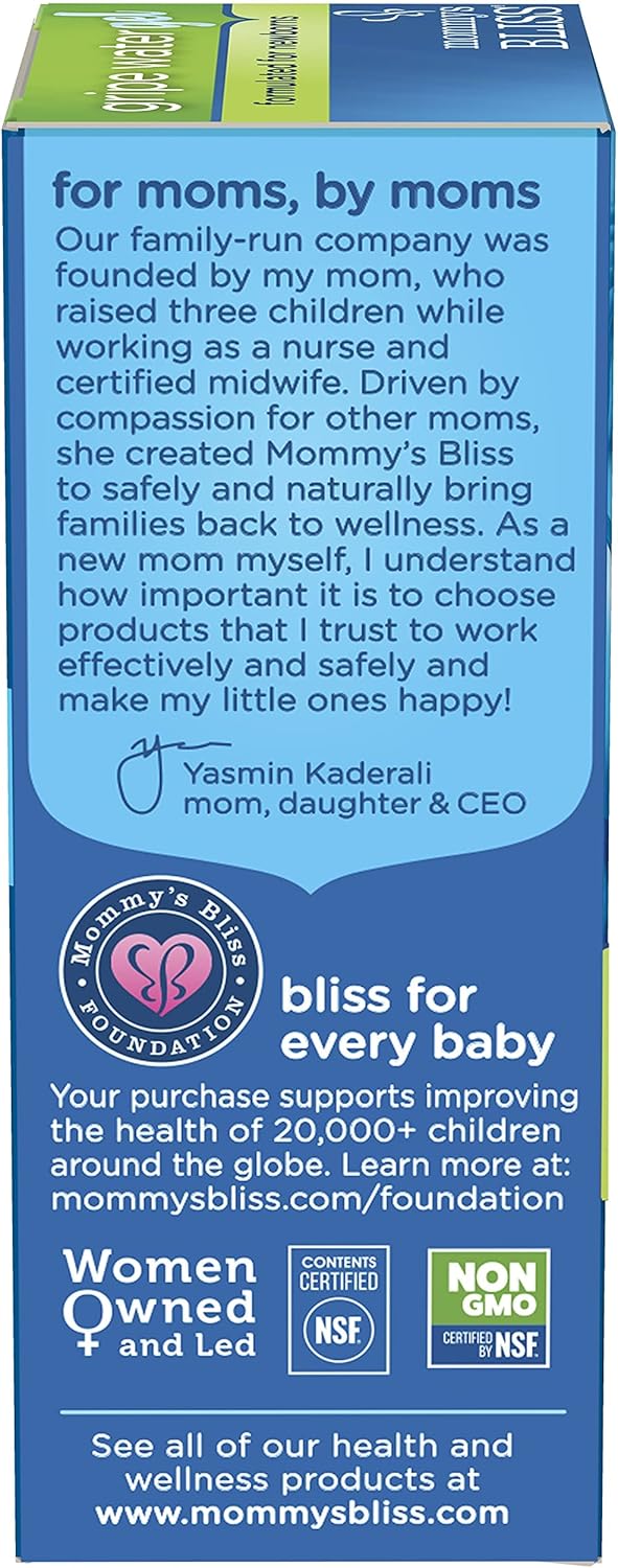 Mommy's Bliss Organic Gripe Water Gel for Newborns, Extra Gentle Gel, Relieves Occasional Stomach Discomfort from Gas, Colic & Fussiness, Easy Administration, Age 2 Weeks +, 0.53 Oz (45 Servings) : Baby