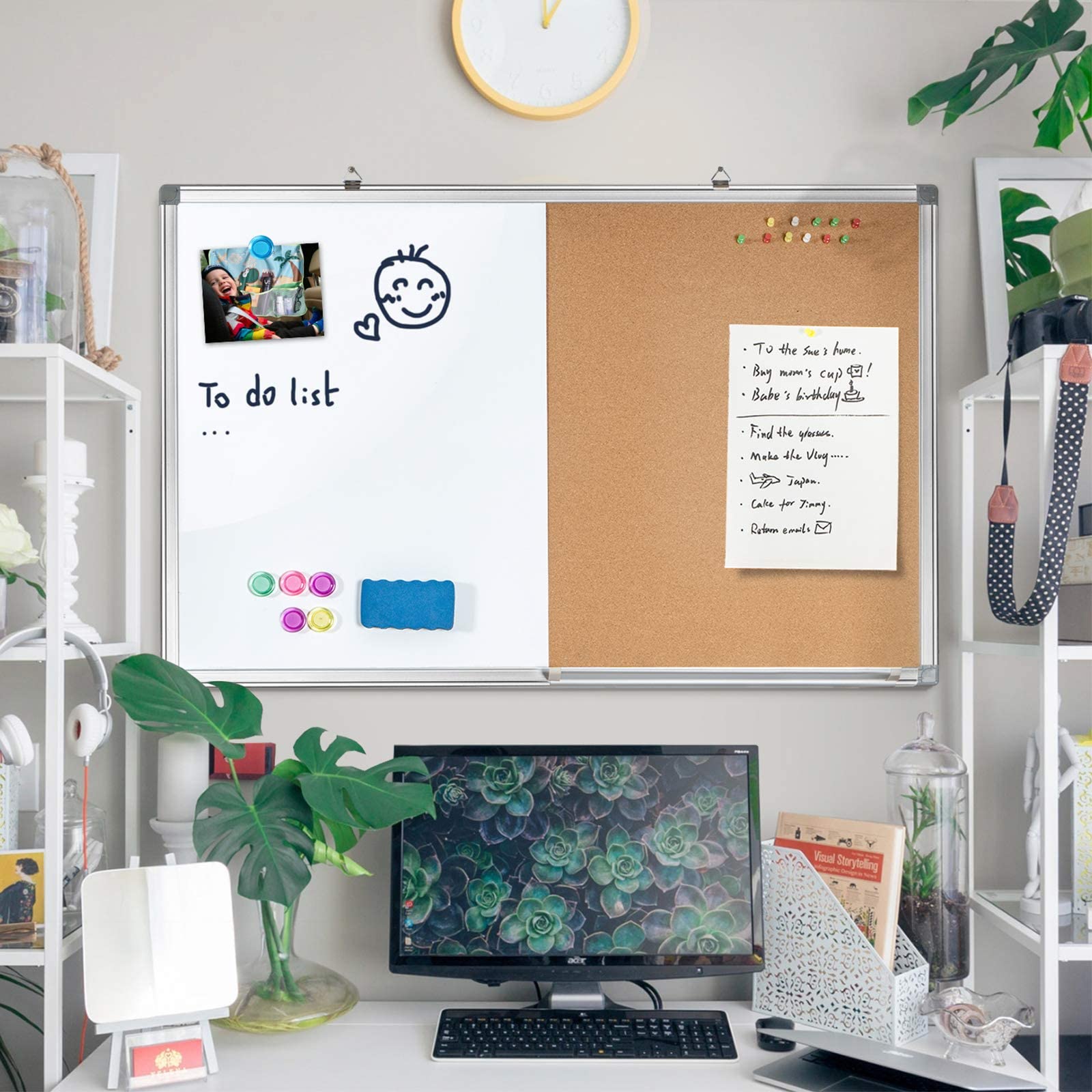 Cork Board White Board Combo, 24 x 18 Combo Dry Erase Board