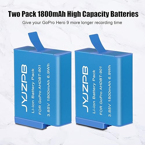 Miniatura 3 de JYJZPB Paquete de dos baterías y cargador de batería triple compatible solo con cámara GoPro Hero 9
