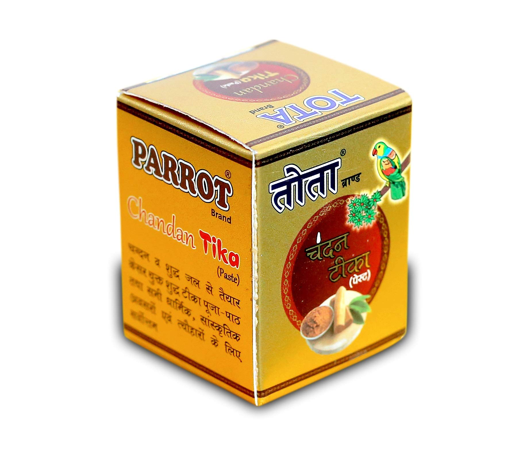 TOTA Chandan Tilak Paste for Puja (400 Gm). Sandalwood Paste with Kesar. Colour: Yellow. Pack of 10 (40 gmx10)