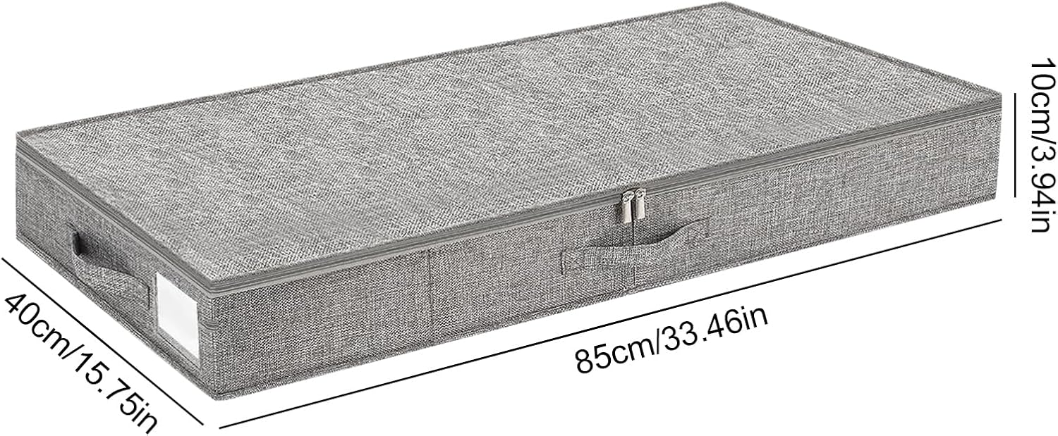 85x40x10cm 2PC Under Bed Storage Bags, Under Bed Storage Containers With Lid, Stackable Blanket Organizer, Space Saving Clothes Organizer | Dustproof Clothes Bins For Moving Travel Dorm Bedroom