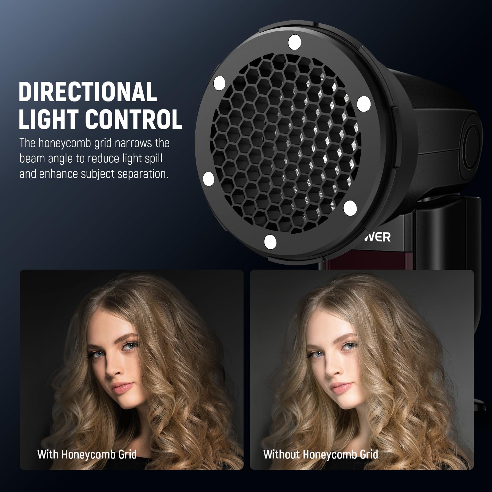 NEEWER Flash Zubehör Set mit Silikon Diffusor, Gitter, Reflektor, 6X Farbgel und 1x magnetischem Adapterring, kompatibel mit Godox V1/V1 PRO NEEWER Z1 Z2 Round Head Kamera Blitz Flashlight, CRS5