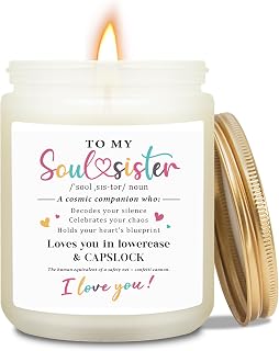 Soul Sister Gifts for Women Best Friend, Soul Sister Candle, Birthday Gifts for Best Friend Woman, Friendship Gift Lavender Candle for Women, Natural Soy Wax Scented Candles