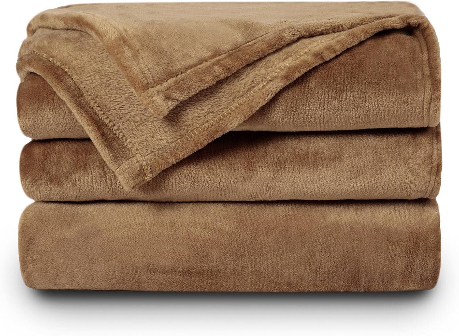 NANPIPER Fleece Blankets Super Soft Flannel King Size Blanket for Bed Luxury Cozy Microfiber Plush Fuzzy Blanket,Coffee Brown