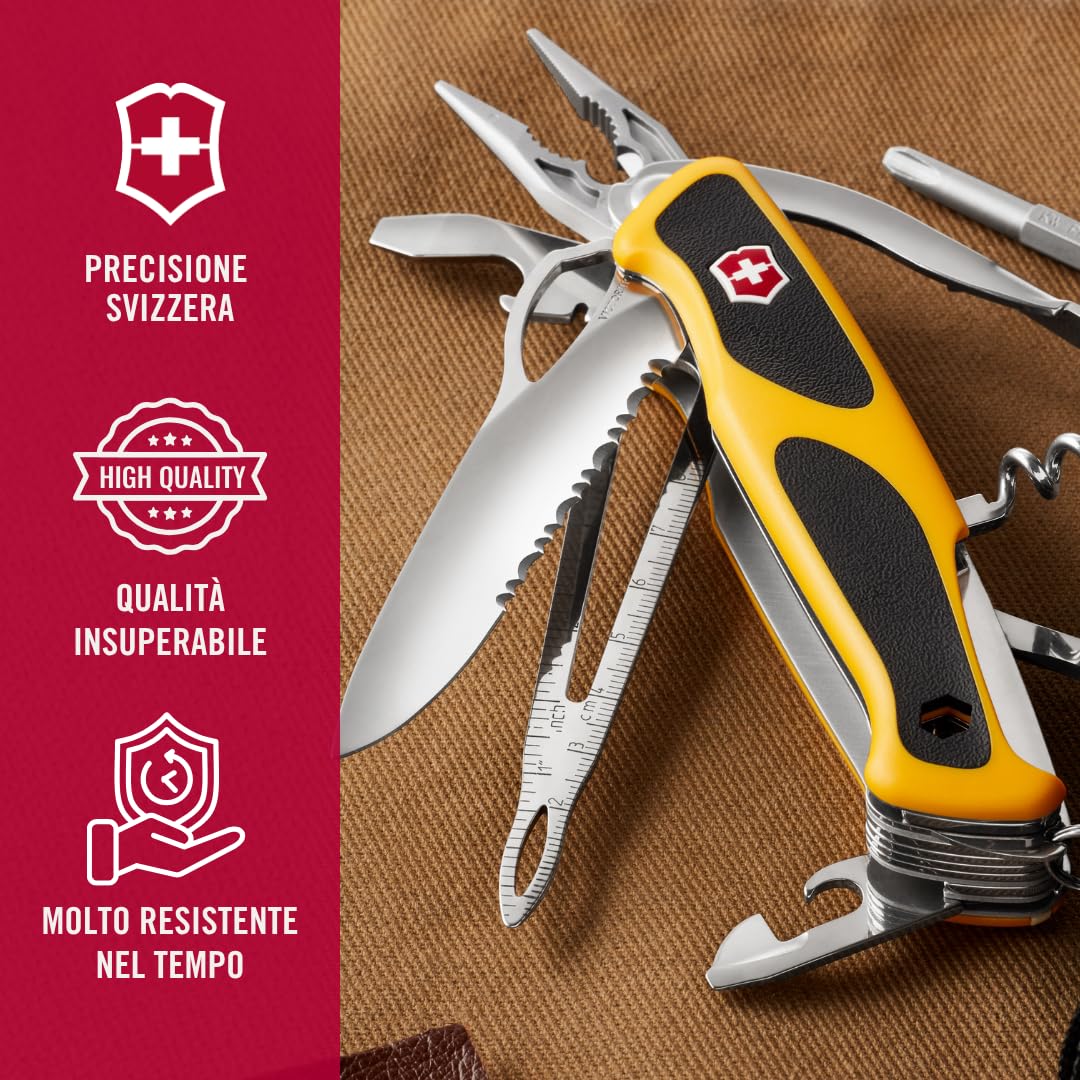 Victorinox, Ranger Boatsman MW Grip, Coltello Svizzero, Originale, Multiuso, Campeggio, 22 Funzioni, Needle-nose pliers, Nut wrench, Bloccabile, Lama a una mano