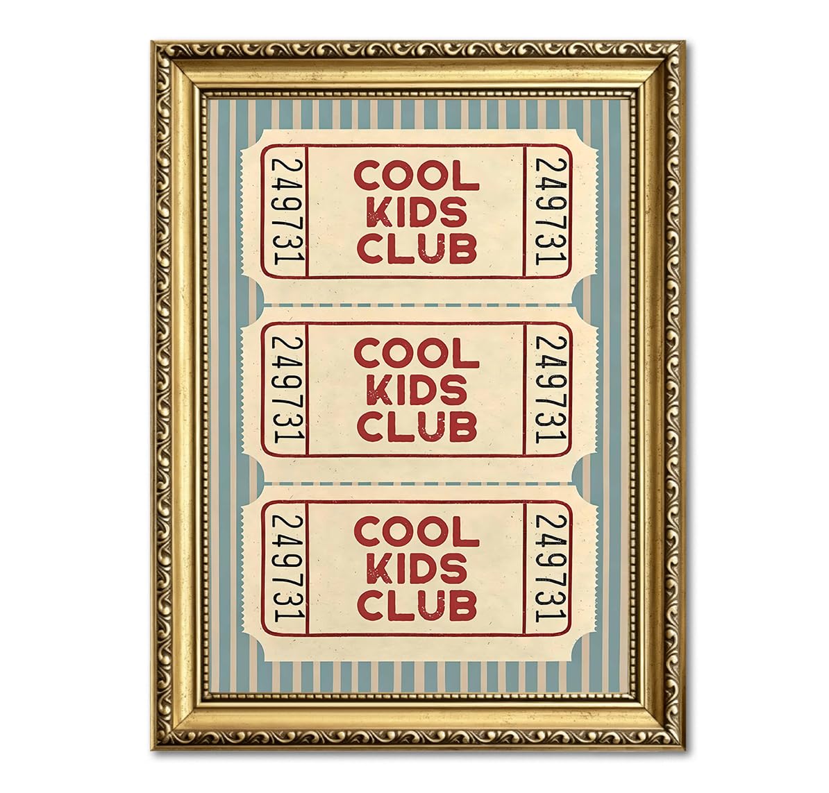 Cool Kids Club Retro Ticket Wall Art