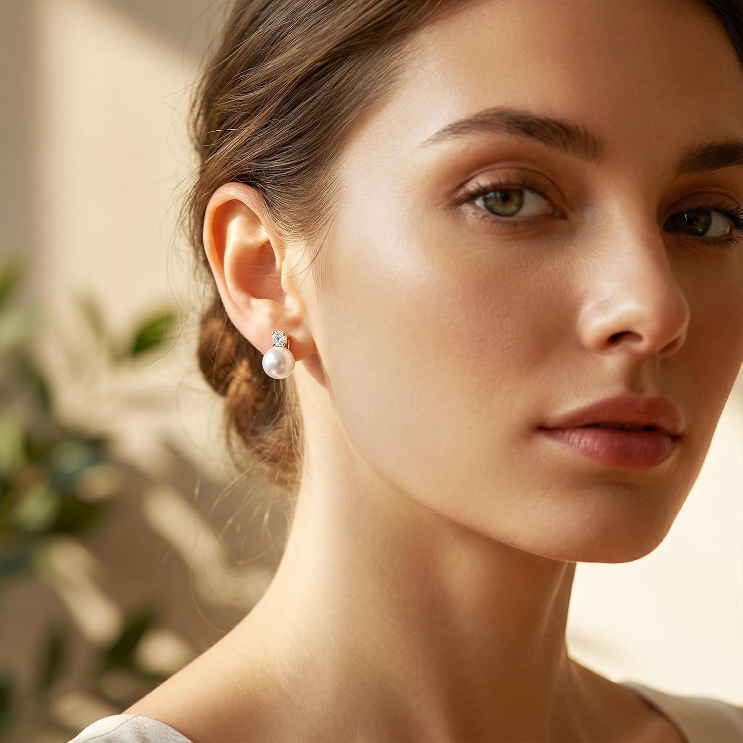 Pearl Clip On Earrings - 16k Gold Plated Clip Earrings For Women - Cubic Zirconia Non Pierced Ear Clips Jewelry Gifts For Wedding Bridal Party