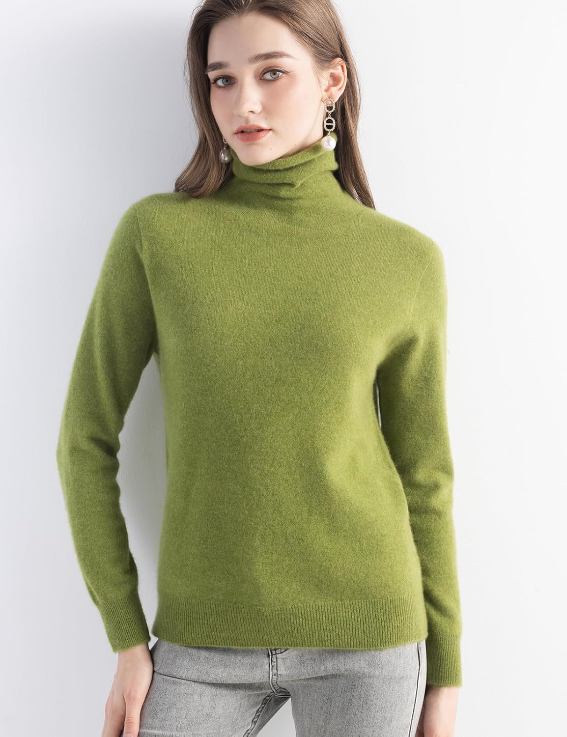 Chanyarn 100% Pure Cashmere Women's Sweater Turtleneck Long Sleeve Warm Soft 2025 Fall Winter Knit Pullover - Image 2