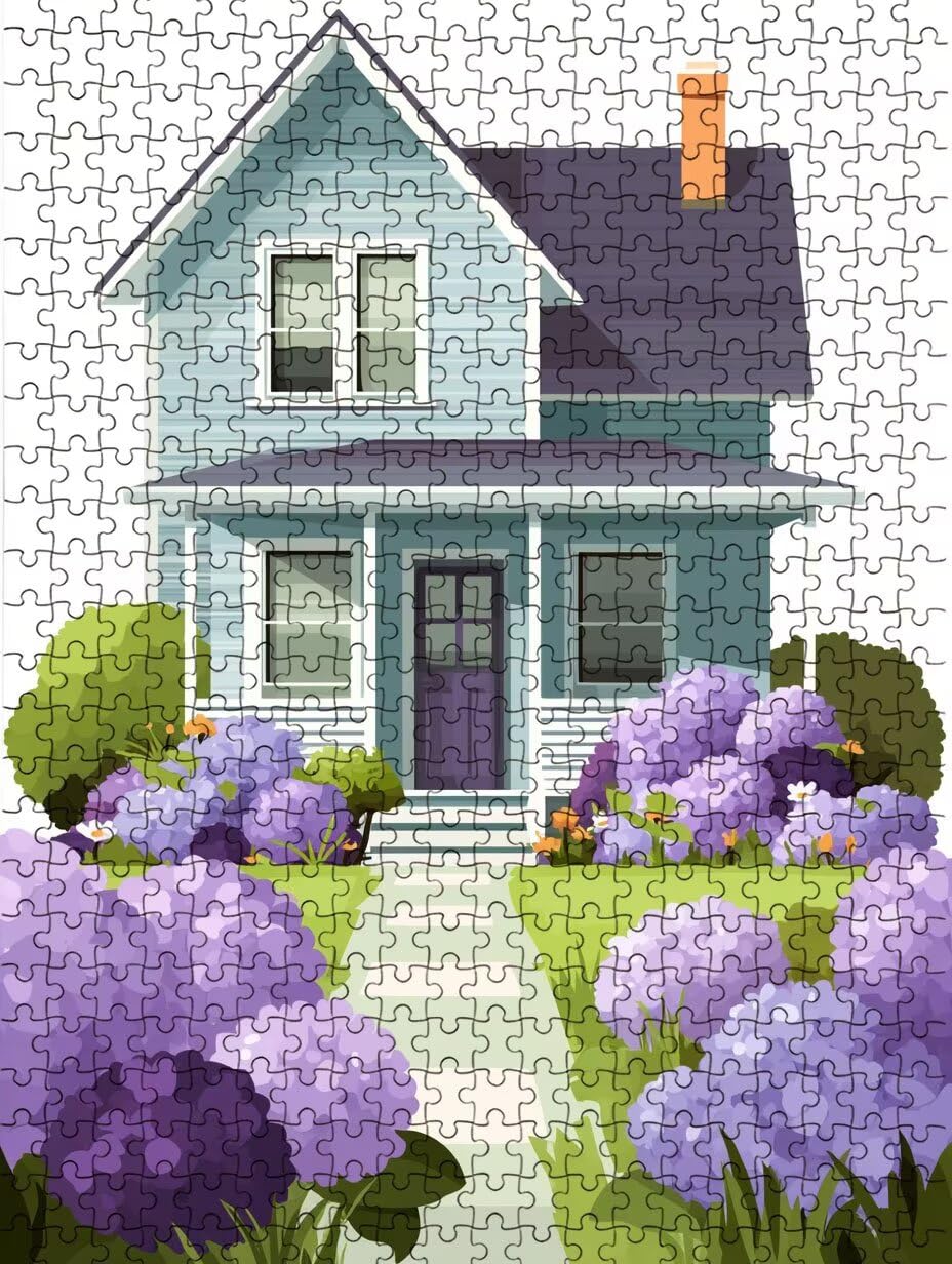 Casa De Flores PúRpura Puzzle 4000 Piezas, Rompecabezas Adultos Puzzle, Desafiante Puzzles de Decoración Juego de, Juego Educativo para Toda la Familia, para Regalo Decoración FNKL7-1177