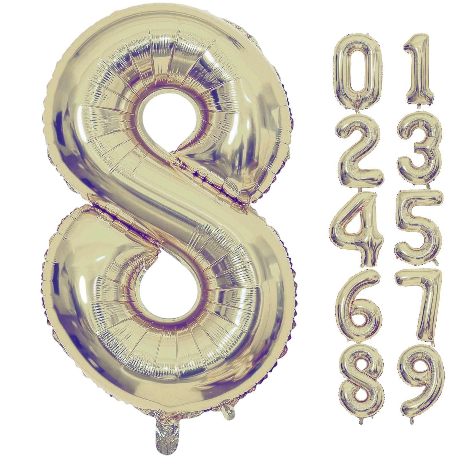 Champagne Gold Number Balloons - 40 Inch -9 Champagne Gold Number Balloons - 40 Inch -9