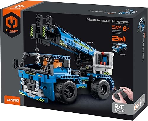 Dakott Juguete de construcción STEM para automóvil de juguete de regalo para mayores de 6 años, control remoto 2 en 1, grúa de bloque de