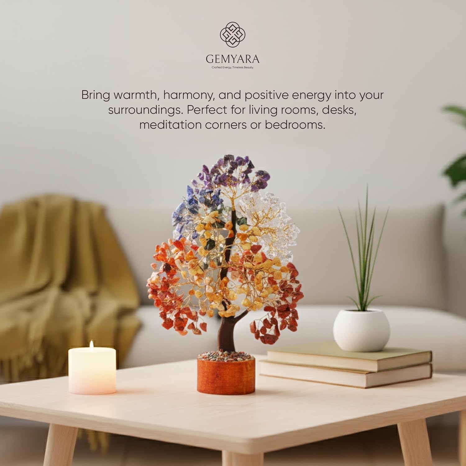 Crystal Tree with 500 Crystals and Healing Stones –Mom Birthday Gifts for Women, Office Desk Decor, Living Room Decor – Gift-Ready in Magnetic Box,Tree of Life for Luck & Positivity - Image 6