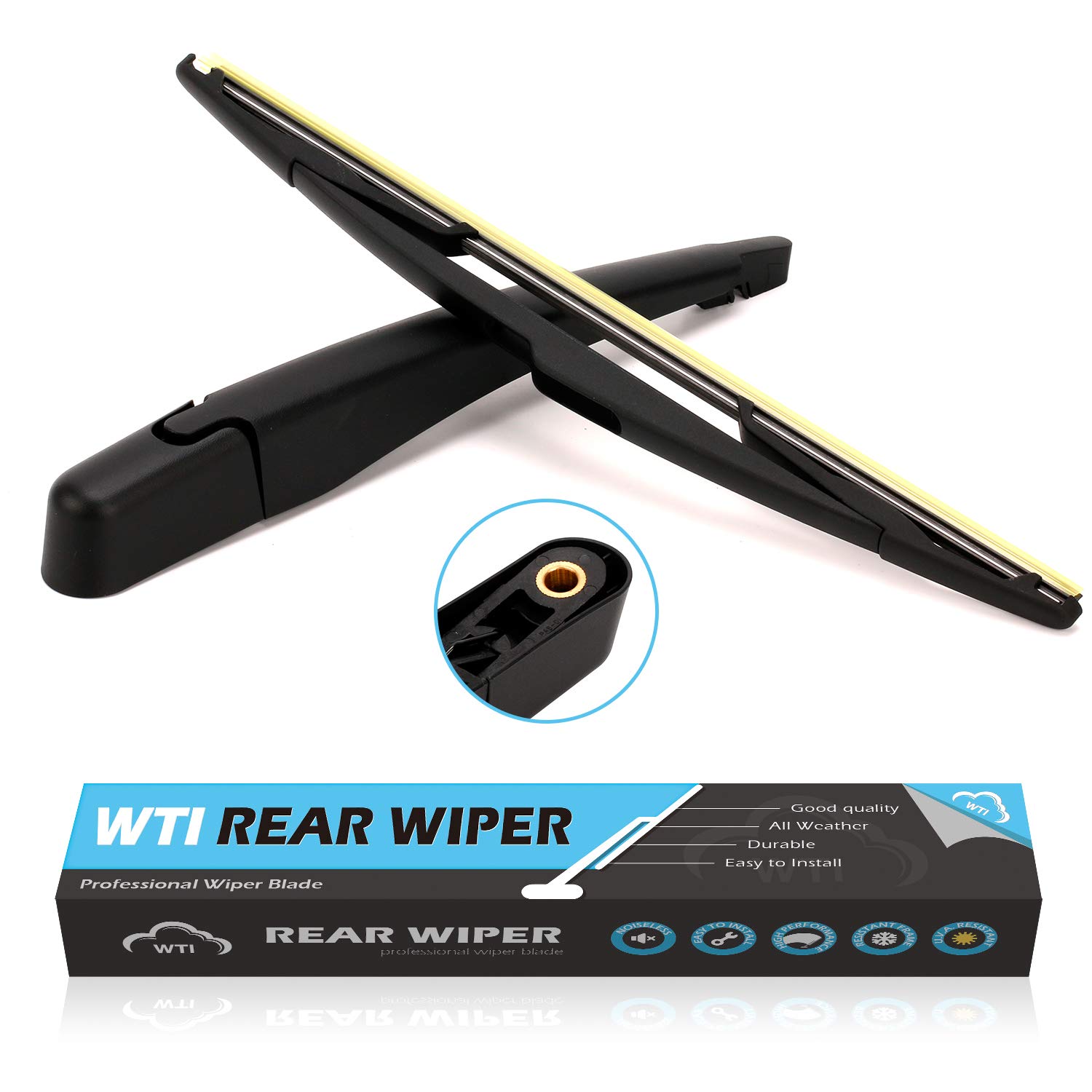 WTI New Replacement Accessories Parts Rear Windshield Wiper Kits Set Arm Blade Compatible With Ford 2007-2013 Edge & Lincoln MKX SUV Fit 9T4Z17526F 9T4Z17526-F