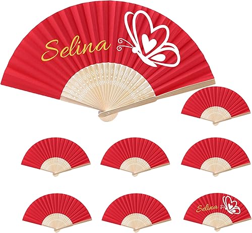 DFDG Ventilador de papel plegable personalizable, suministros de recuerdo de fiesta personalizados a granel para bodas, bailes, cumpleaños,