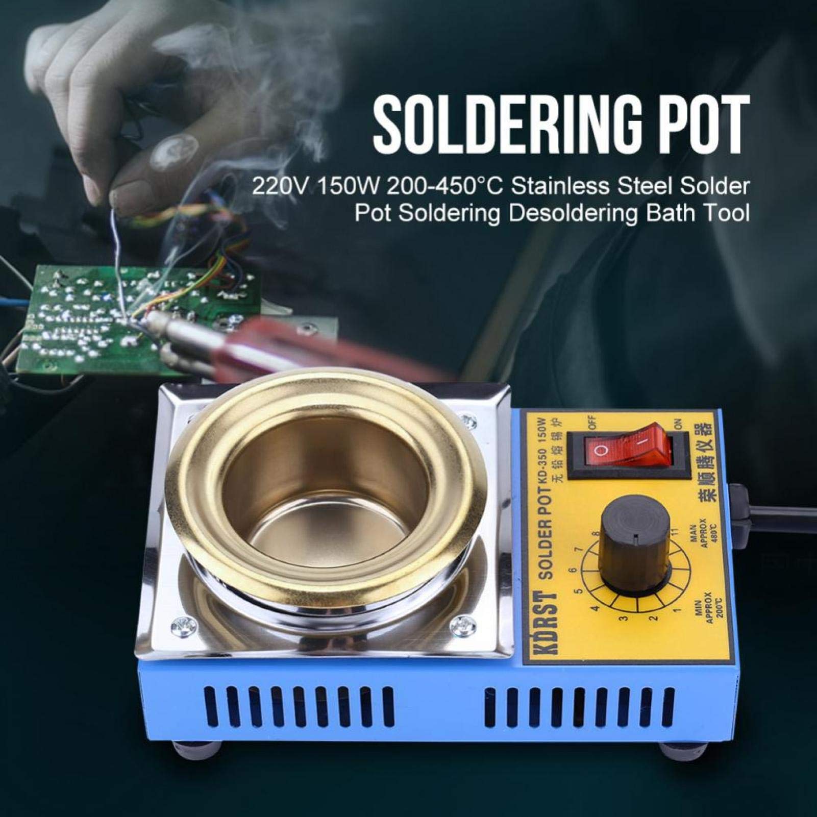 Olla de soldadura de estaño, 150 W, 300 a 350 ℃ (grado 4 a 9), 500 g, horno de fusión, olla, baño de estaño, 110 V