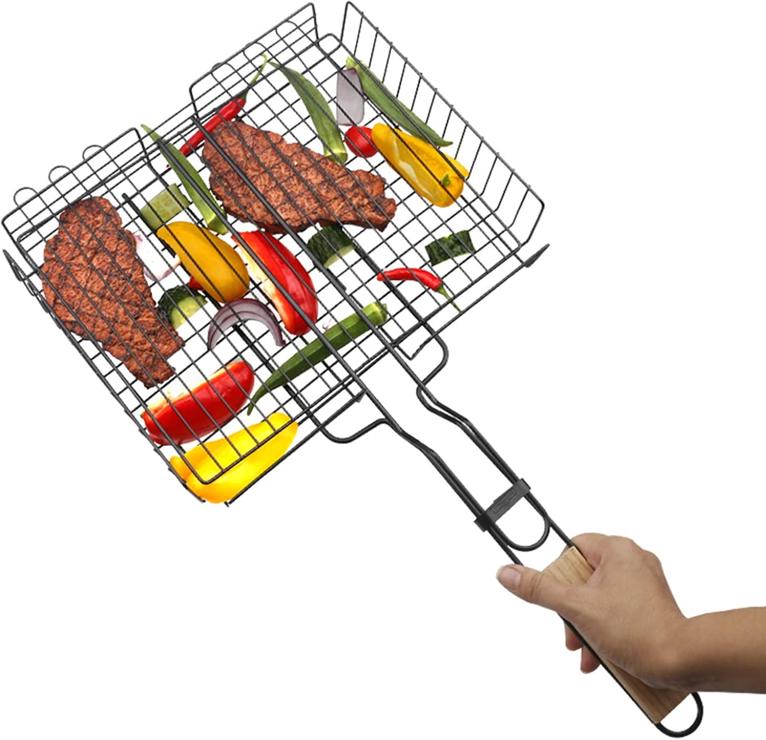 Grill Basket Outdoor Grill Net Portable Grill Tool for Grilling Fish Vegetable Steak