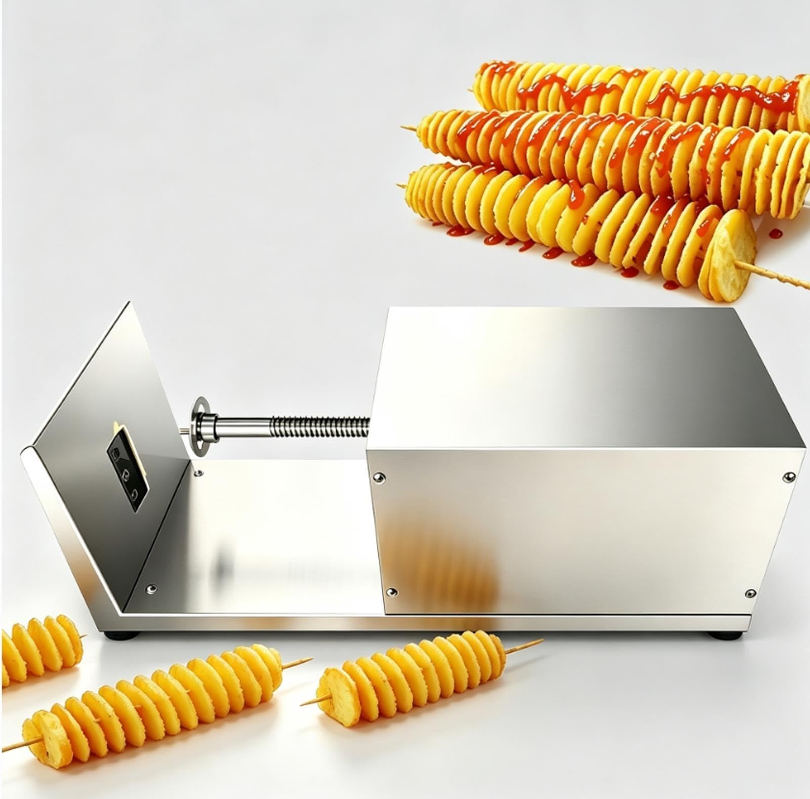Commercial Electric Potato Tower Machine, Stainless Steel Spiral Cutter