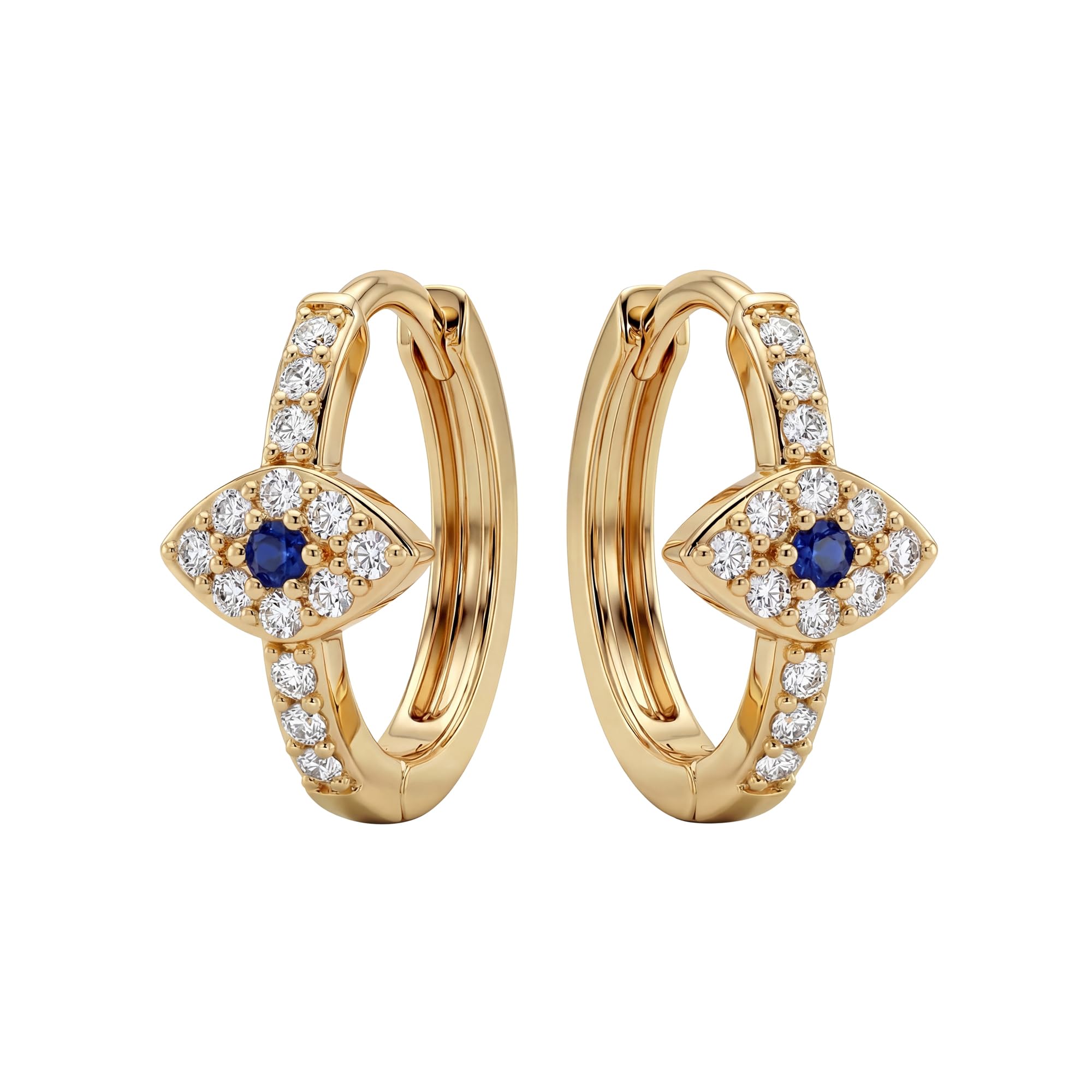 Gold Evil Eye Huggie Hoop Earrings 18K Gold Plated CZ Evil Eye Hoop Earrings Minimalist Handmade Earrings for Women