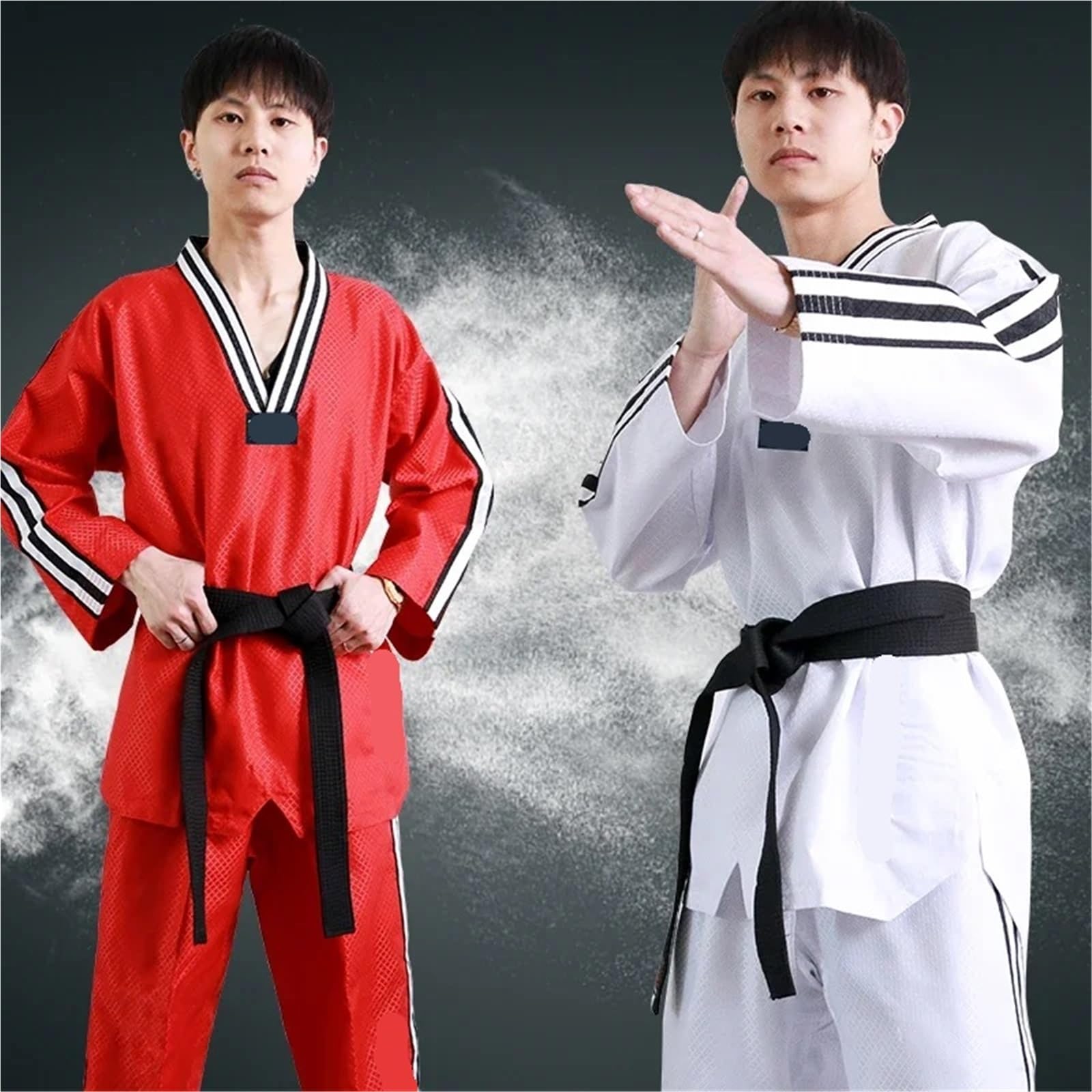 Uniforme Ligero de Cuello en V for Estudiantes de Artes Marciales de Taekwondo. Uniforme de Taekwondo for Rendimiento en Equipo.