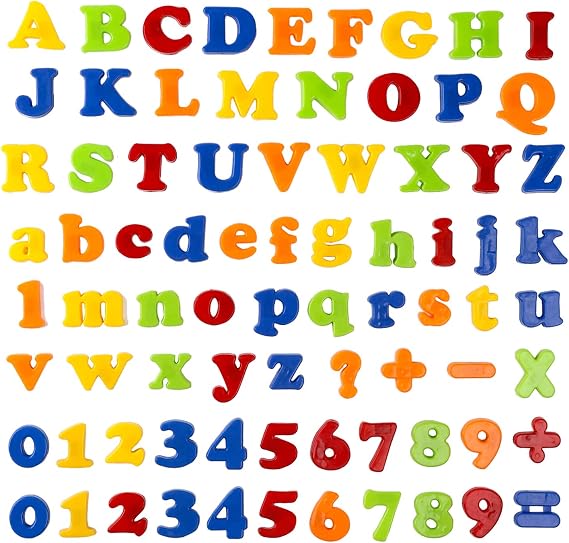 Magnetic Letters Numbers Alphabet ABC 123 Fridge Magnets Plastic Educational Toy Set Preschool Learning Spelling Counting Uppercase Lowercase Math for 3 4 5 Years Kids(78 pcs)