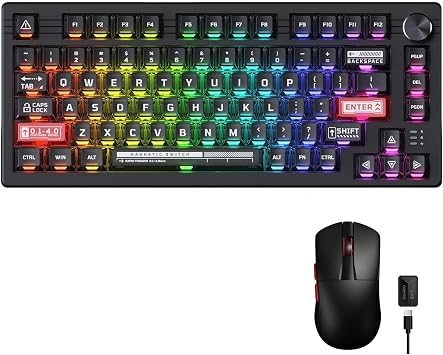 DAREU EK75RT Rapid Trigger Hall Effect Magnetic Switch Mechanical Gaming Keyboard and A950 Wing 8K 35g Ultra-Lightweight Wireless Gaming Mouse Combo