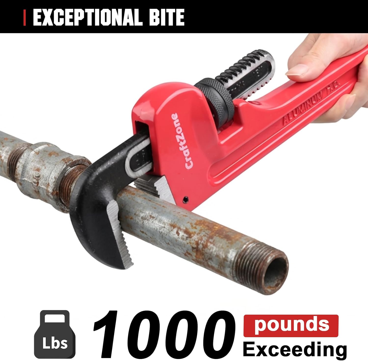 4-Piece Aluminum Pipe Wrench Set (10-Inch, 14-Inch, 18-Inch, 24-Inch), Heavy-Duty Adjustable Straight Plumbing Wrenches, Drop-Forged Jaws, Lightweight Design, Versatile for Plumbing & Home Repair