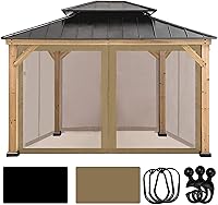 Vista 14 de CoastShade Malla Mosquitera de Repuesto Universal para Paredes Laterales Solamente para Toldo de Glorieta de 10' x 12